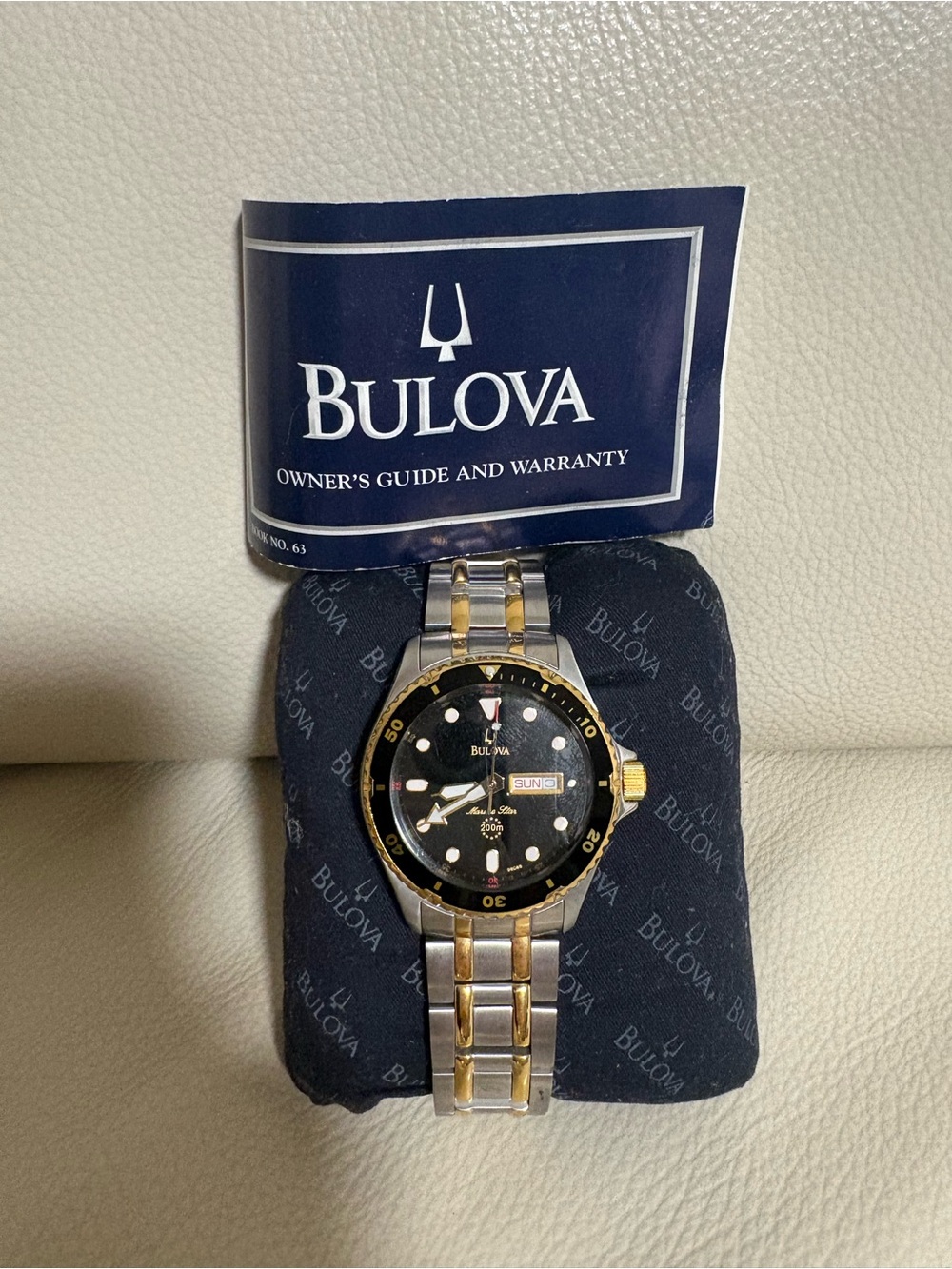 Bulova Two-Tone Gold and Silver Watch with Black Dial
